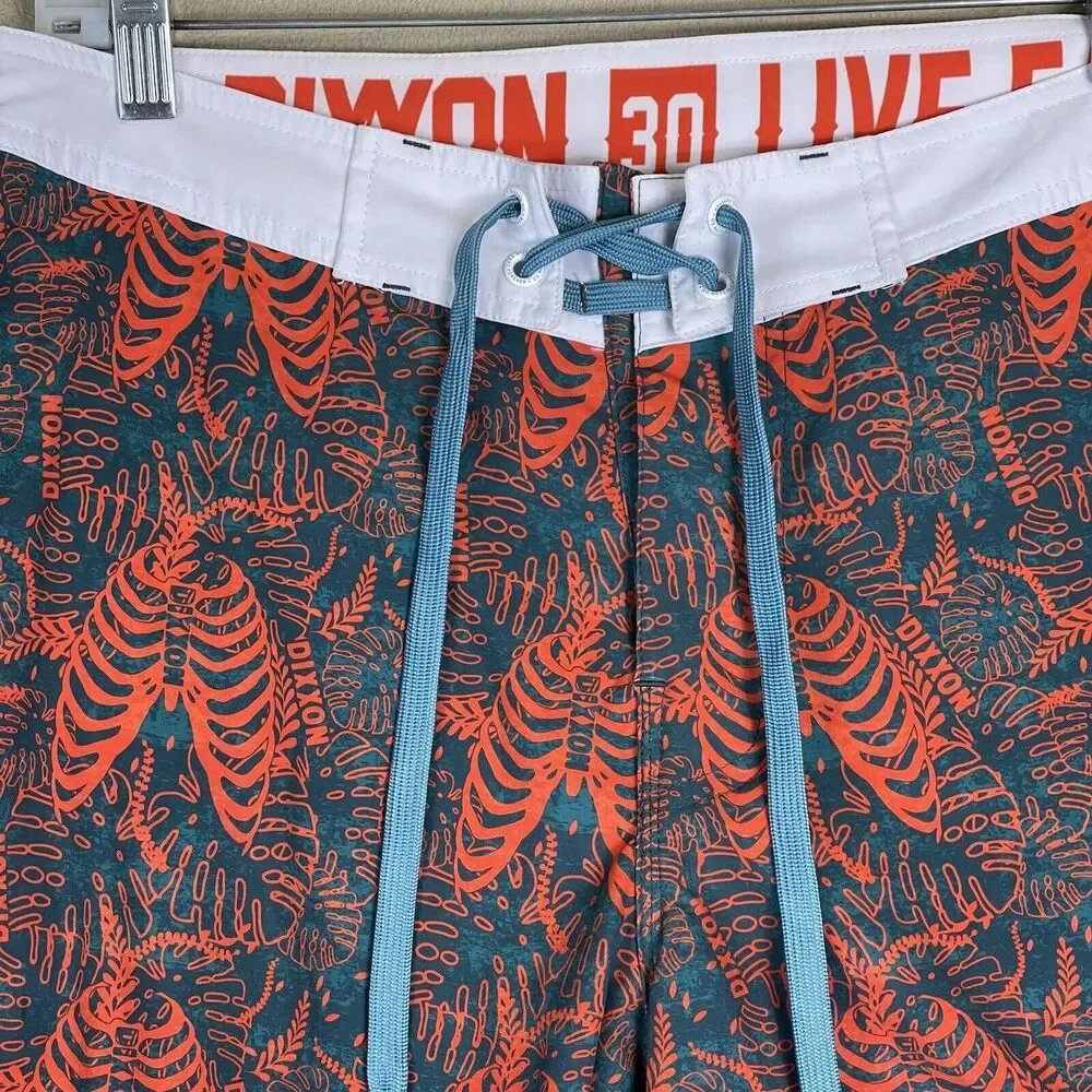 Dixxon Short Mens 30 Multicolor Graphic Print‎ Drawstring Unlined Board Shorts